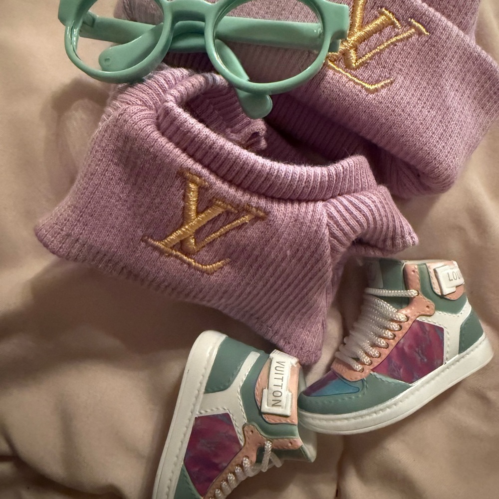 SOLD - Louis Vuitton Lavender and Mint Baby Ensemble… for LABuBu or doll
